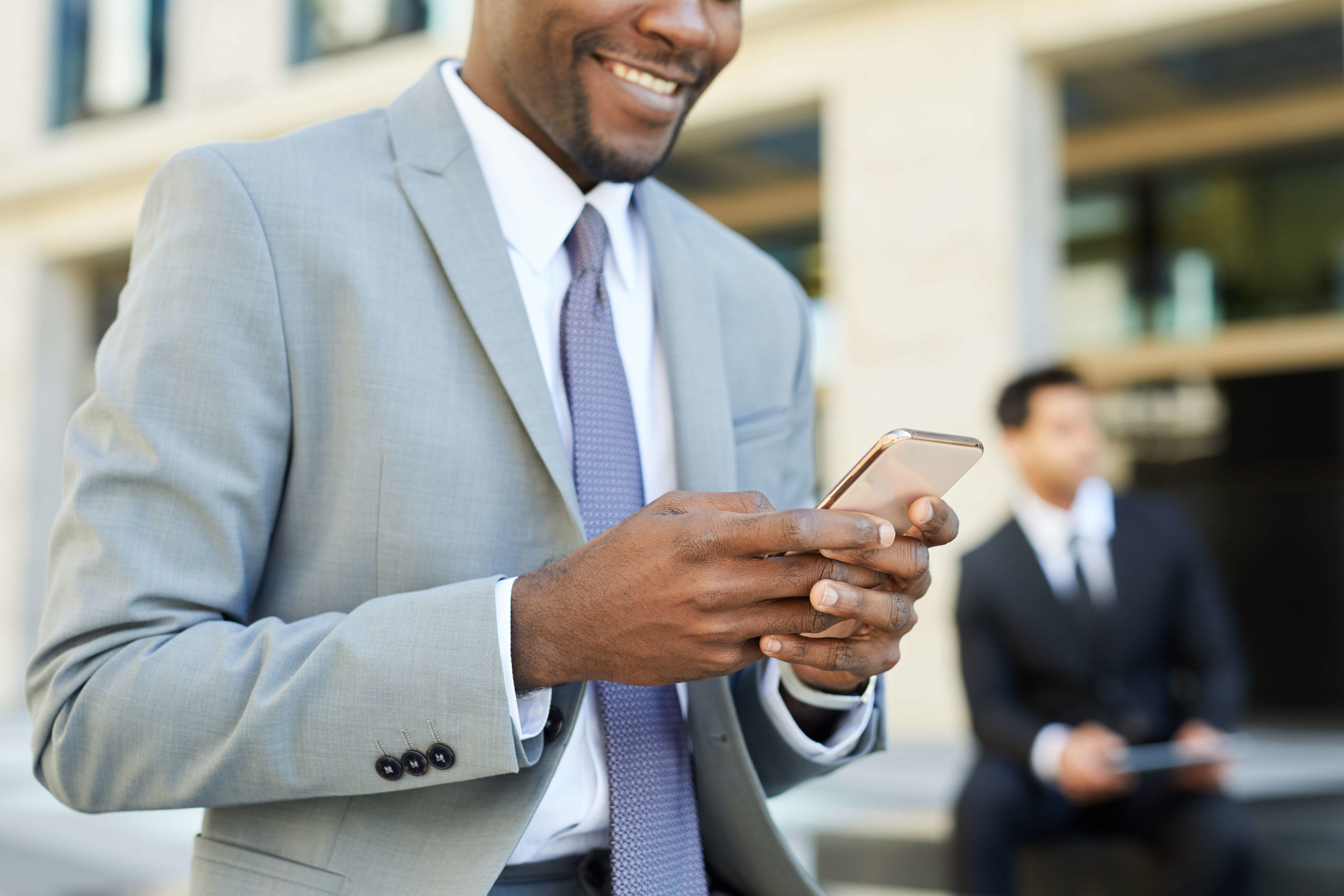 Business man using a smartphone