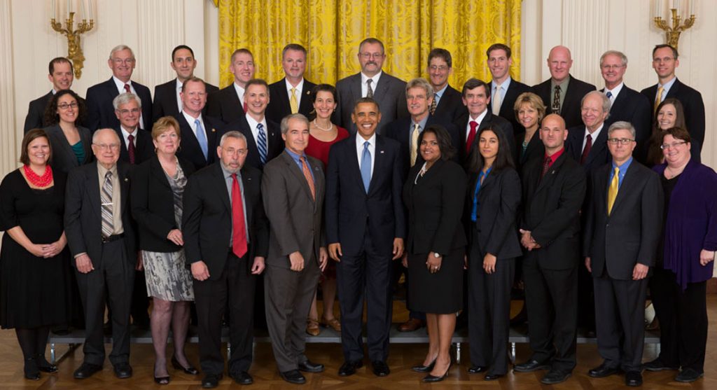 President Obama and the 2013 Sammies honorees. Official White House photo by Pete Souza.


