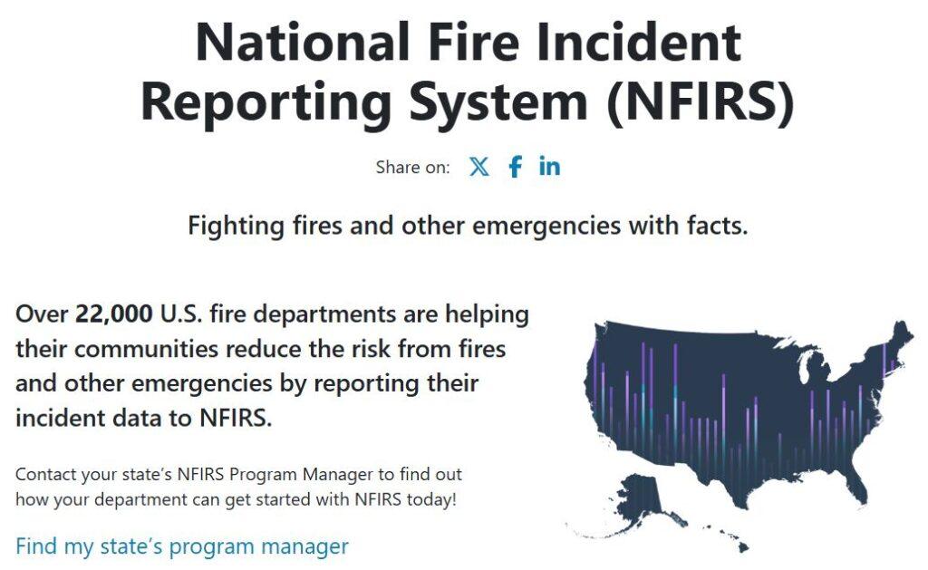 Infographic of the national fire incident reporting system (NFIRS)