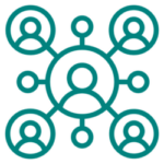 Icon with many people connected
